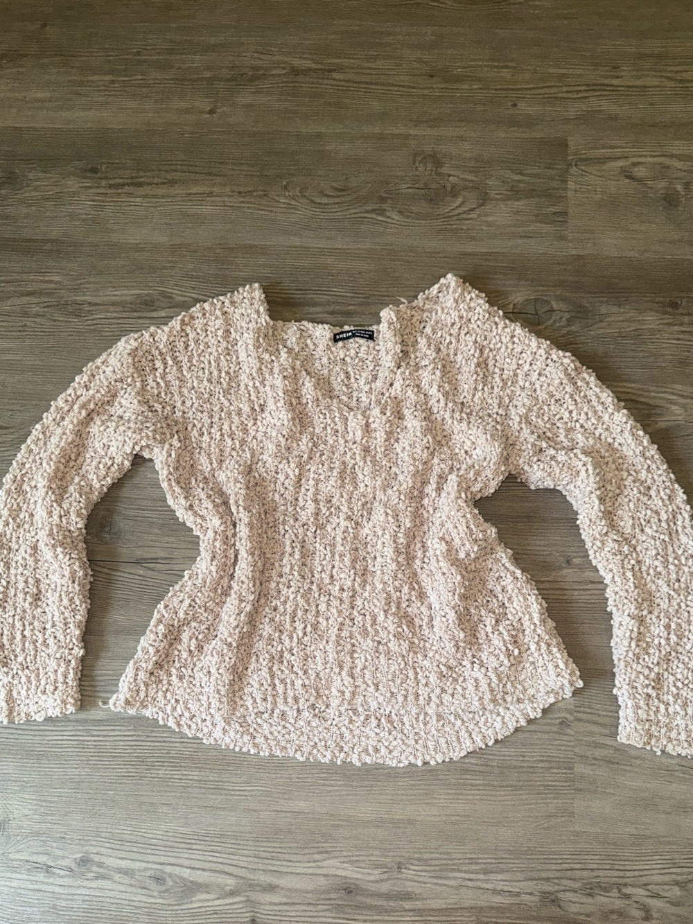 Cozy Textured Popcorn Knit Top in Light Blush